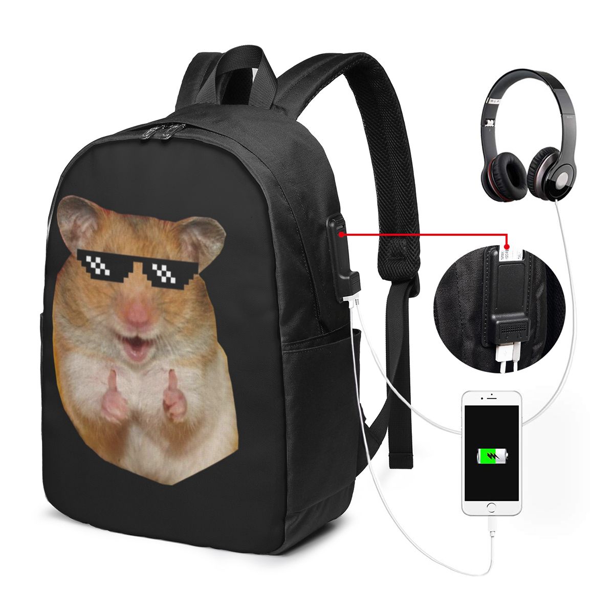 Travel Bags - Grappige hamster rugzak reisnotebooktas computer student