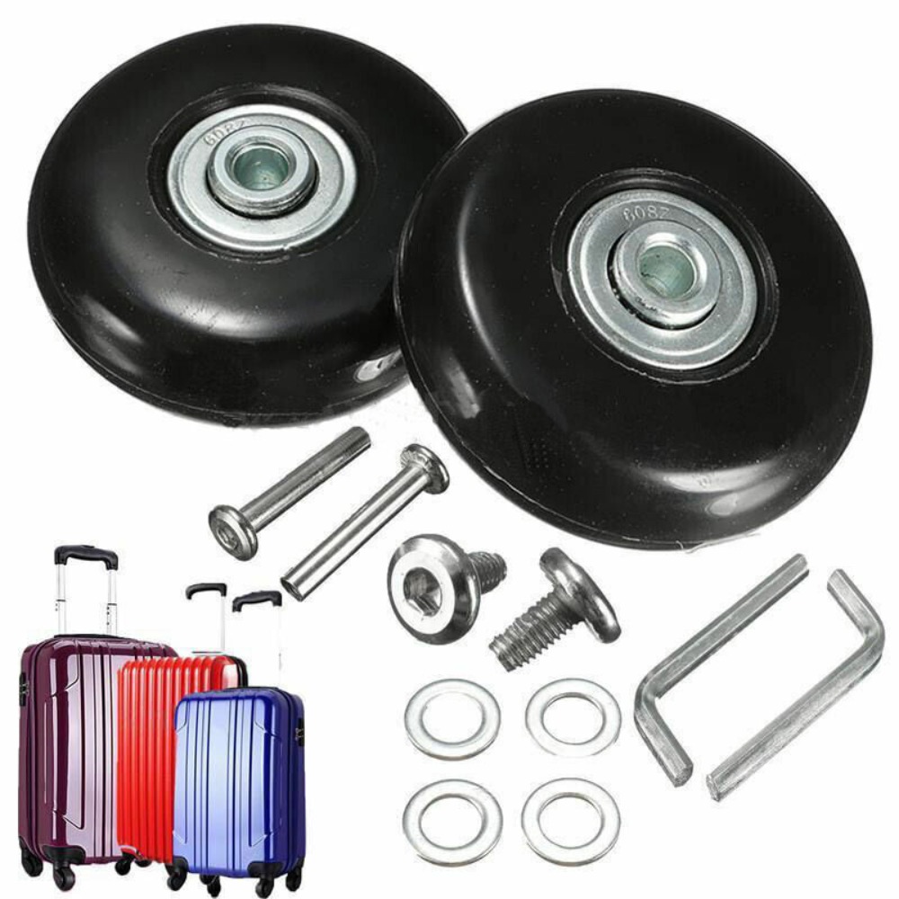 Silent Replacement Luggage Wheels - 2 Stuks Vervangen Wielen Met Schroef