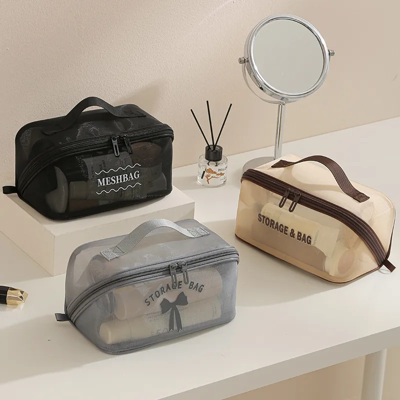 Cosmetic Bags - Cosmetische tas met grote capaciteit, mesh,