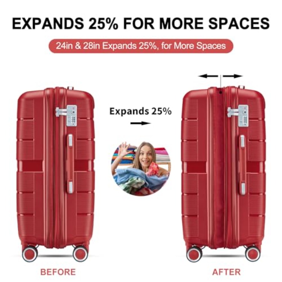 Koffersets 4-delig, uitbreidba - Expandable Hard Shell Luggage Set recensie en prijs